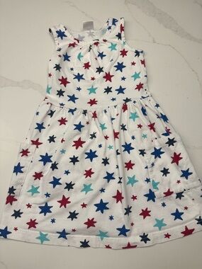 Hanna Andersson Red White Blue Star Dress size 6-7